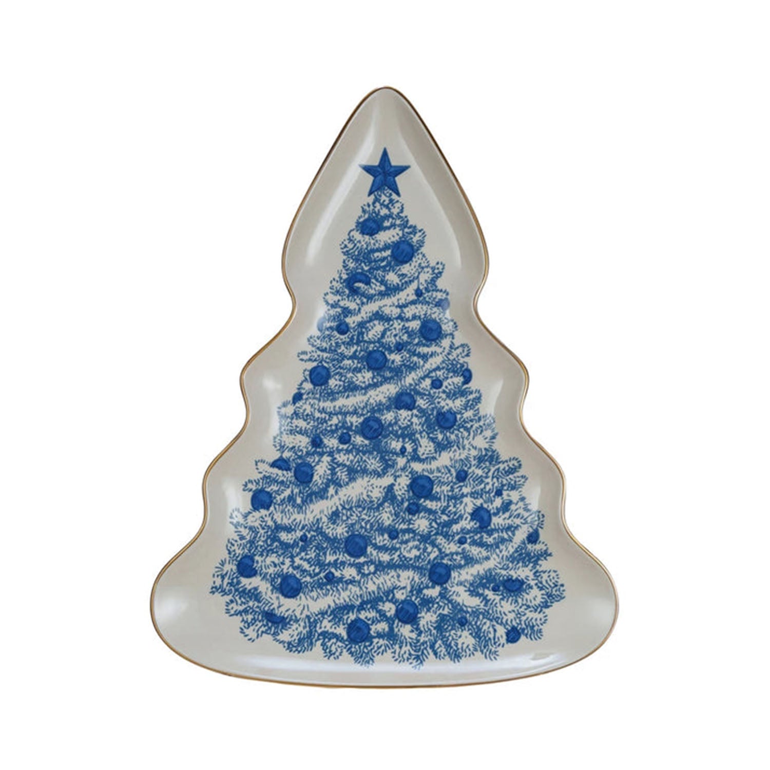 Blue Christmas Serving Dish