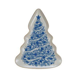 Blue Christmas Serving Dish